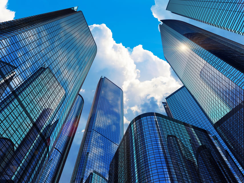 Bank Buildings sky view